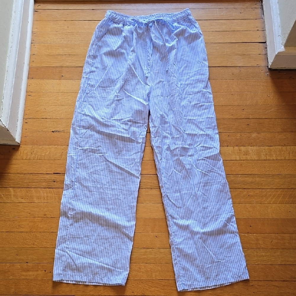 Lordree, Striped Pants, High Waist, Wide Leg, Casual Relaxed Fit, PJs, Women's M